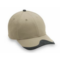 Cotton Twill Cap w/ Leatherette Visor & Top Button Cap